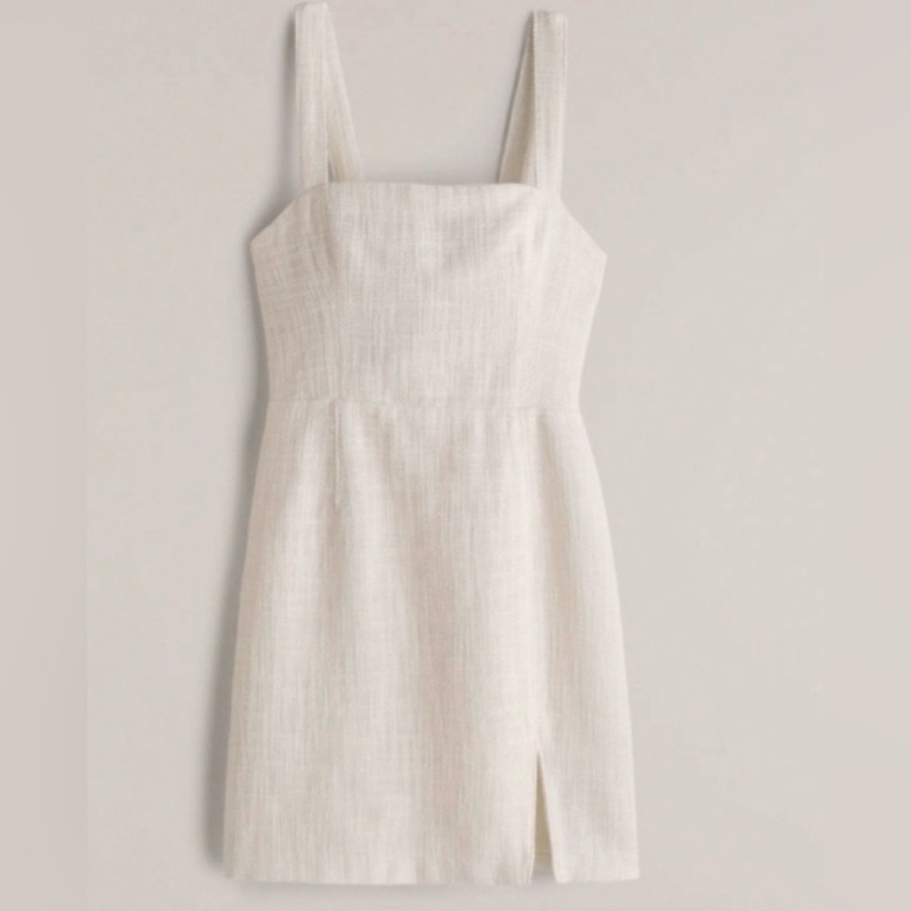 Abercrombie & Fitch White Tweed Mini Dress